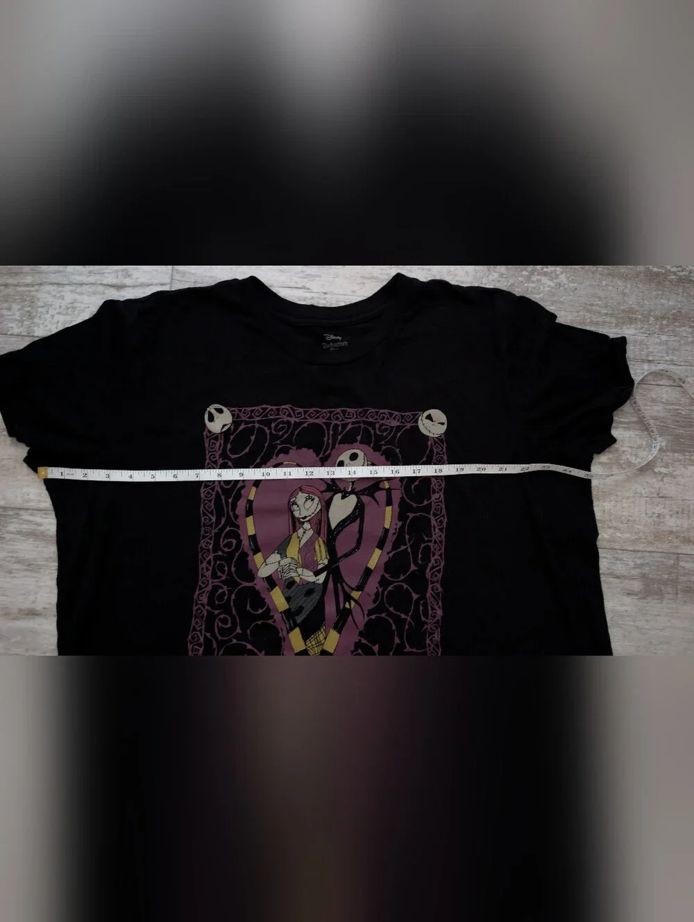 Disney Jack Skellington & Sally Heart Graphic Tee - Black, Purple, Yellow - Picture 4 of 5